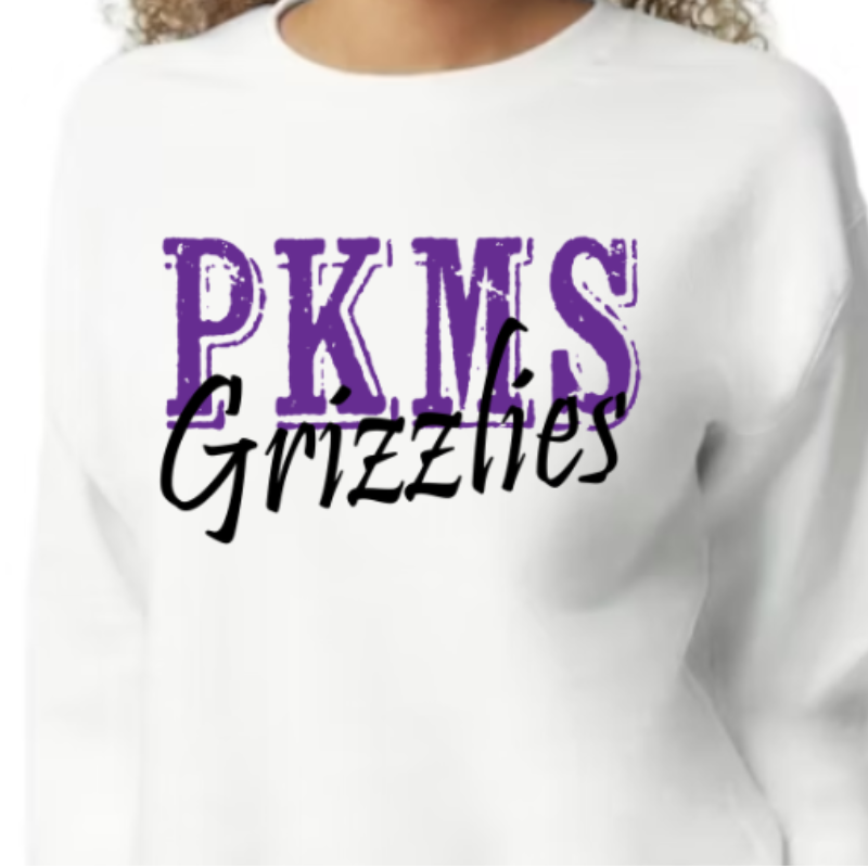 PKMS Grizzlies [White Gildan Softstyle Tee, White Gildan Crewneck or Hoodie]  Main Image